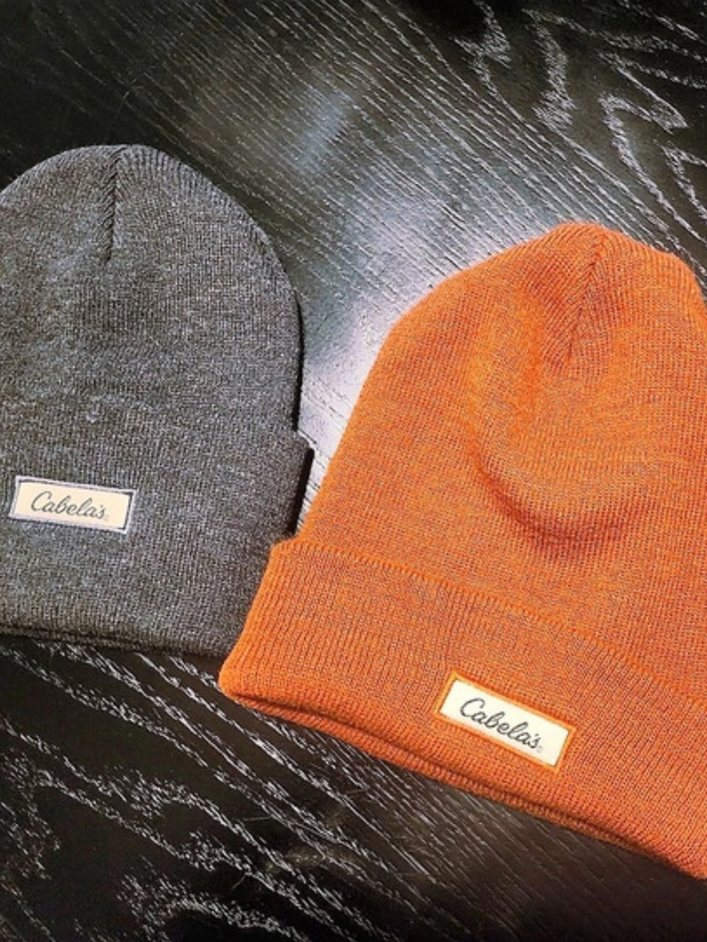 Cabela's Knit Logo Patch Beanie 2-Pack Orange & Gray